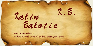 Kalin Balotić vizit kartica